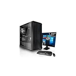 SYSTEMTREFF Office Komplett PC Set AMD Ryzen 7 5700G 8x4.6GHz | RX Vega 8 4K | 512GB M.2 NVMe | 16GB DDR4 RAM | Windows 11 | 27 TFT Monitor | Desktop Paket Computer Rechner für Büro Business