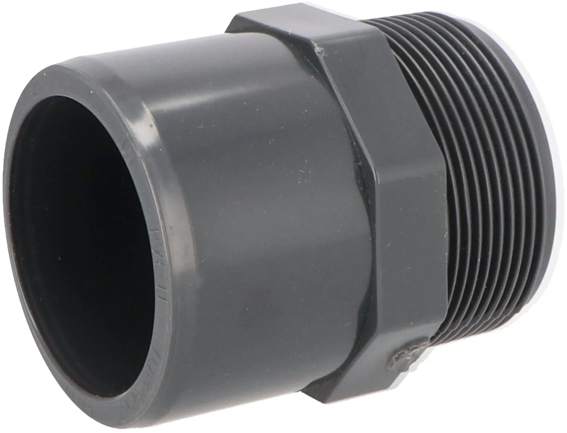 PVC-U Übergangs-Muffennippel 50mm x 2" Klebemuffe x Außengewinde