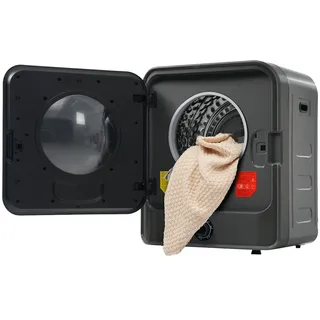 OKWISH Mini Wäschetrockner 49x43x59cm 3 kg bis 4,5 kg Wandmontage Kompakter Elektrischer Ablufttrockner mit 5 Programmen Überhitzungsschutz 830 W Weiß