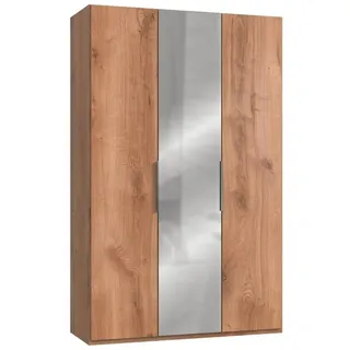 Level 150 x 236 x 58 cm Plankeneiche Nachbildung mit Spiegeltüren