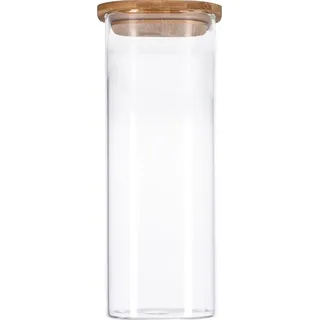 TP Vorratsglas mit Bambusdeckel, Glas Behälter für Lebensmittel, luftdicht, spülmaschinenfest - eckig 2200ml