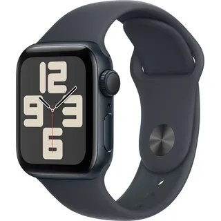 Apple Watch SE 2024 GPS 40 mm Aluminiumgehäuse Mitternacht, Sportarmband Mitternacht M/L