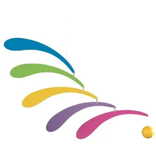 Flensted Mobiles - Flowing Rhythm, Regenbogen - Mobile - Windspiel - 30x45cm