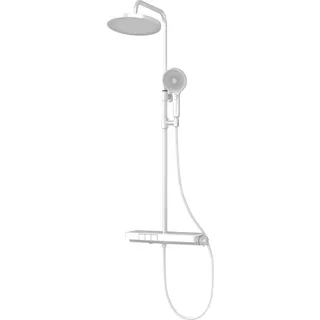 EMKE Emke, Duschsystem mit Thermostat, Weiß Regendusche 3 Wasserstrahlarten Handbrause und Regendusche