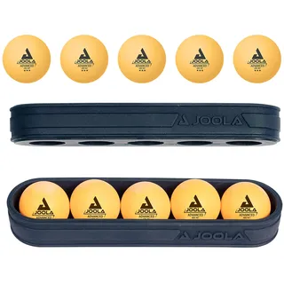 Joola 11193 Tischtennis Set Magnetic Ball Holder 10 orangene 3-Sterne 40+ MM Tischtennisbälle + 2 Magnetische Halter passend für jeden Tischtennisplatten Metallrahmen, Blau, 12-teilig