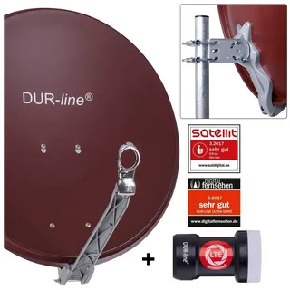 Dur-Line Select 60/65 cm Sat Anlage 1 Teilnehmer Set - Qualitäts-Alu-Satelliten-Komplettanlage - Sat-Spiegel