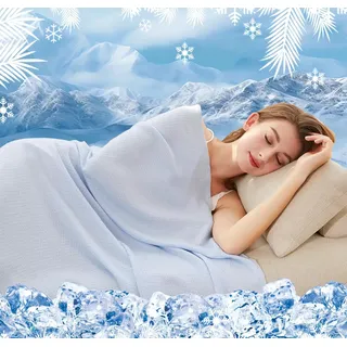 Kühldecke für Menschen, Kühlende Decke, Körper kühl halten, Doppelseitig Sommerdecke, Cooling Sleep Decke Bambusfasern Decke, doppelseitig Kinderdecke,Doppeltes Kältegefühl absorbiert Körperwärme