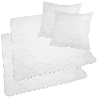nyvi Bettdeckenset DreamScience Comfort 135x200 cm - 4-teilig - 2x Bettdecke 135x200 cm + 2x Kopfkissen 80x80 cm