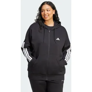 Adidas Essentials 3-Streifen Full-Zip Fleece Plus Size), Black/White, 3XL Plus