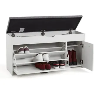 Mondeer Schuhbank 100 x 52 x 30 cm weiß / weiß