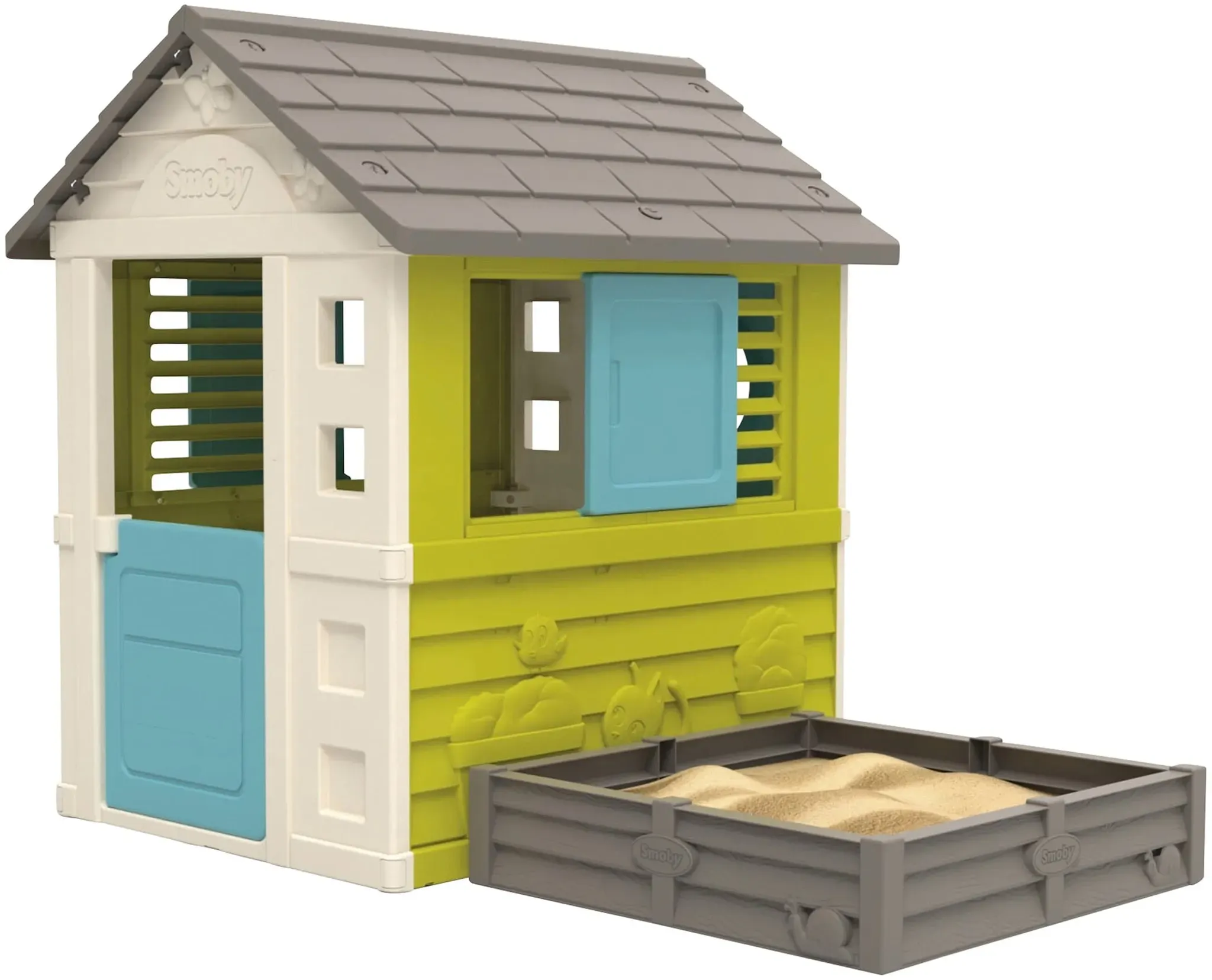 Smoby Spielhaus Square Haus, gruen | tuerkis | grau