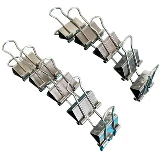 Foldback Klammern Edelstahl rostfrei Büroklammer rostbeständig (10 Stück, 40mm)