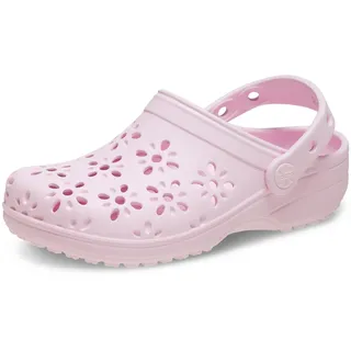Crocs Classic Floral Cut Out Clog K Clog, Pink Milk, 34/35
