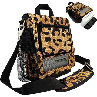 O2TOTES Tragetasche nur passend für Inogen One G5 & Inogen Rove 6 Sauerstoffkonzentratoren - Leopardenmuster Crossbody, individuelle Passform mit Zubehörtaschen - 189 cubic inches