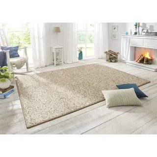 BT Carpet Wolly Teppich – Wohnzimmerteppich Flachgewebe Kurzflor Woll-Optik Wolle Skandi-Look Esszimmer, Wohnzimmer, Kinderzimmer, Schlafzimmer – Creme, 200x300cm