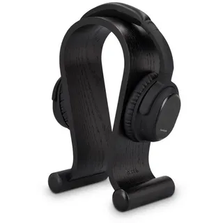 Kalibri Kopfhörerhalter Kopfhörerständer Universal aus Holz - Kopfhörer Halter Headset Halterung - On Ear Headphone Stand - Eichenholz in Schwarz