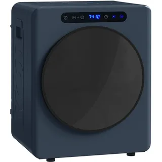 HOMCOM Mini Ablufttrockner 5 kg Wäschetrockner mit Sterilisation, 6 Programmen bis zu 60°C, 1000W Trockner mit Touch-Screen, Edelstahltrommel. Timer, für Wohnmobile, Haus, Blau