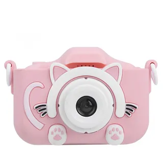 Kinderkamera, 2,0 Zoll Bildschirm Videokamera, 2400W Pixel Digitale DV-Kamera, Cartoon-Kind-Camcorder, 3-10 Jahre Altes Mädchen, (Rosa)