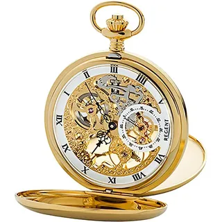 Regent Taschenuhr Regent Herren Taschenuhr Analog, (Analoguhr), Herren Taschenuhr rund, groß (ca. 53mm), Edelstahl, Elegant goldfarben