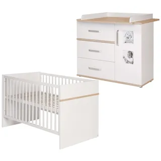 roba Babymöbel-Set 'Pia‘, 2-TLG, Kombi-Bett 70x140cm & Wickelkommode
