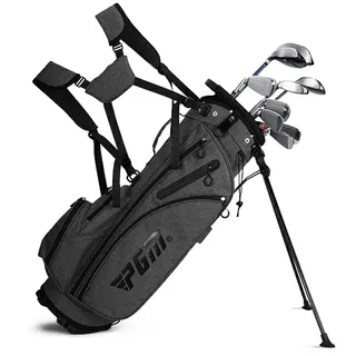 PGM G300 Herren Golfschläger Komplett Set, Titan #1 Hybrid Bias Hybrid Golfschläger Set Heavy Duty Eisen Putter mit Stand Bag (Rechtshänder, 12 Schläger, Hart)