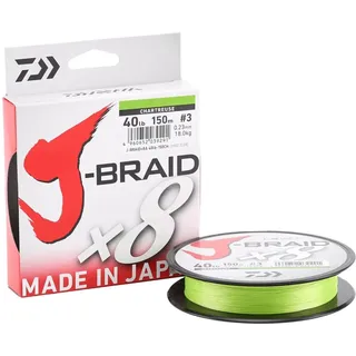 Daiwa J-braid X8 0,18mm 12,5Kg 300m Chartreuse Geflochtene Schnur