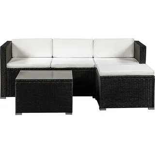 Lounge-Set schwarz/creme