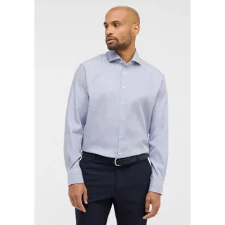 Langarmhemd ETERNA "MODERN FIT", Herren, Gr. 43, Normalgrößen, dunkelblau, Satin, 100% Baumwolle, tailliert, Manschette, Hemden, NON IRON (bügelfrei)