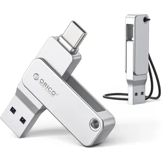 ORICO USB Stick 64GB USB 3.2 Gen 1 Dual USB C & USB A Mini USB Stick,USB C Stick 64gb, 150MB/s Lesegeschwindigkeit für iPhone 17/16/15, Android, Tablets, Laptops, Mac, Windows, Silber -EB05
