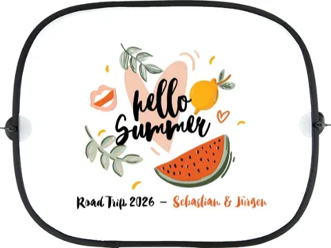 Auto Sonnenschutz Seitenscheibe personalisierbar im Design "Hello Summer"