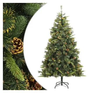 vidaXL Künstlicher Weihnachtsbaum Künstlicher Weihnachtsbaum Klappbar mit Zapfen 180 cm grün 180 cm