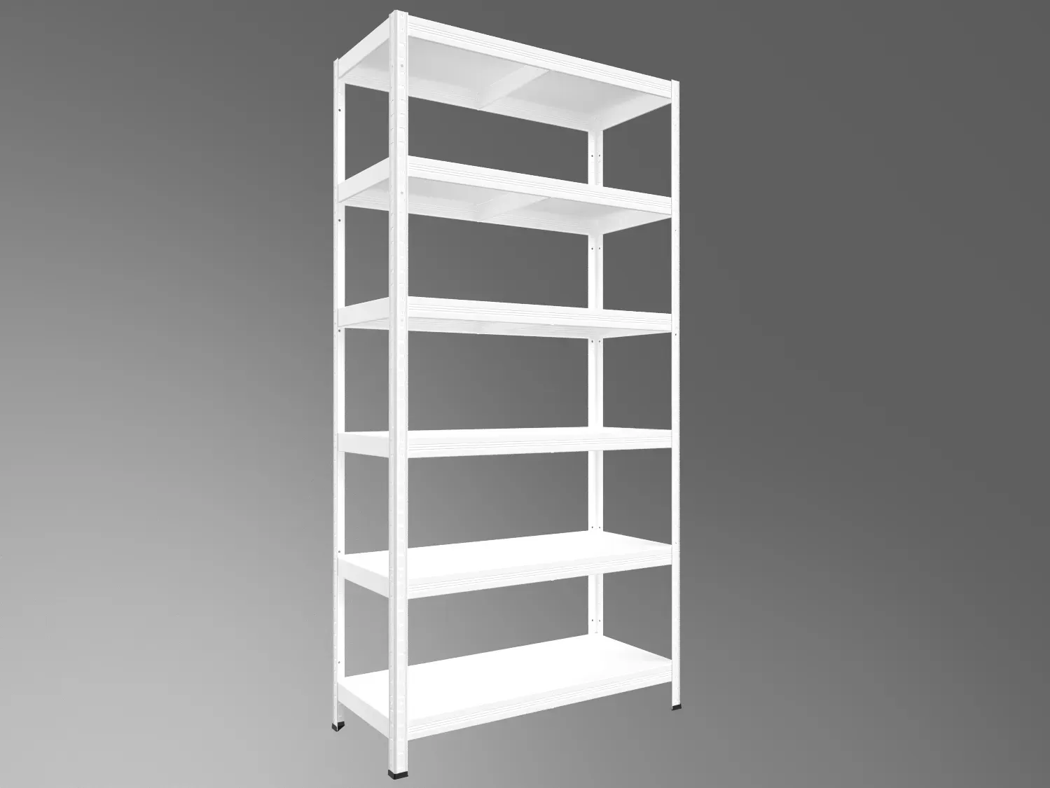 Haushaltsregal Biedrax 40 x 60 x 180 cm, Weiß, 6 Stahlböden, Fachlast 100 kg pro Fachboden