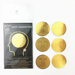 Fulenyi EMF Anti-Strahlenschutz-Aufkleber, 24 Karat Gold, Handy-Aufkleber, Schutzblocker für Handys, Laptops, Tablets und verschiedenen Geräten(Gold, 6er Set)