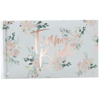 Ginger Ray Fotoalbum mit Blumenmuster, für Junggesellinnenabschied, Roségoldfolie, für 50 Fotos, Rosa