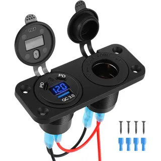 Thlevel 12V Zigarettenanzünder Steckdose USB C Auto 45W PD und 18W QC3.0