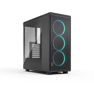 Fractal Design Epoch Black RGB - Leicht getöntes Seitenteil aus gehärtetem Glas - Gaming-PC - Mesh-Frontpanel - DREI Momentum 12 RGB-Lüfter inkl. - Geräumiger Innenraum - ATX/mATX/ITX Unterstützung