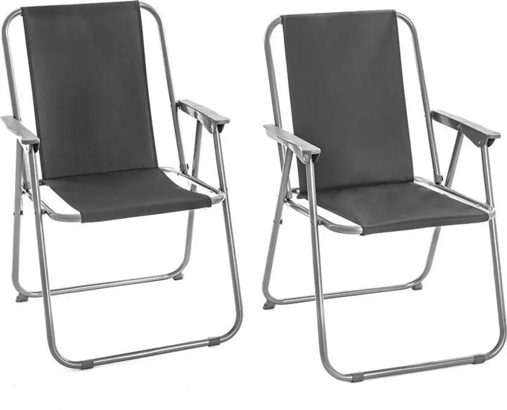Estexo Campingstuhl faltbar Grau 2er Set