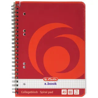 Herlitz Spiralblock A5 kariert 80 Blatt