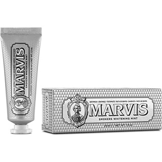 MARVIS® Smokers Whitening Mint 25 ml I Zahncreme für natürlich weiße Zähne I praktische Reisegröße I intensive und anhaltende Frische I kühle Minze