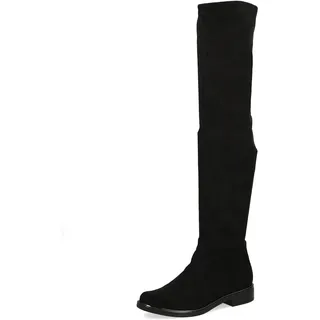 CAPRICE Damen Overknee Stiefel Kleiner Absatz Vegan, Schwarz (Black Stretch), 39 EU