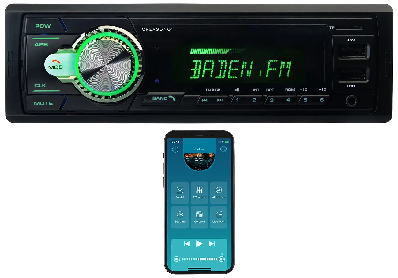 DAB+ Autoradio mit MP3-Wiedergabe, RDS, App-Steuerung, Equalizer