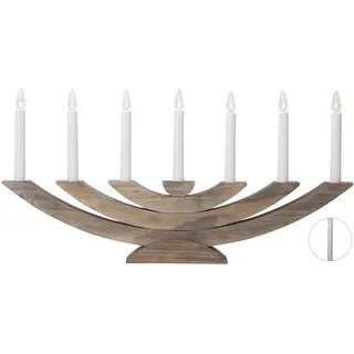Star Trading Fensterleuchter Navida 7-flammig braun