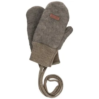 MAXIMO Fäustlinge GOTS MINI-Handschuhe, Daumen Wollfleece, Strickbund (2-St) Wollfleece braun 6M