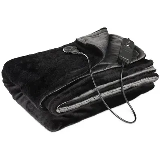 Navaris Heizdecke XXL Schwarz Grau 3 Temperaturen, Abschaltautomatik 180 x 130cm