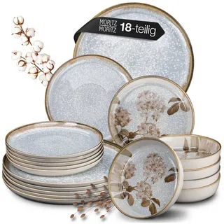 Moritz & Moritz BLOSSOM Tafelservice 18-tlg. beige|schwarz