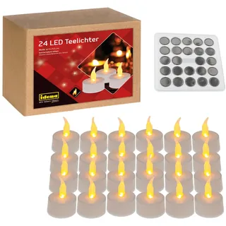 IDENA LED Teelichter 24 St. weiß