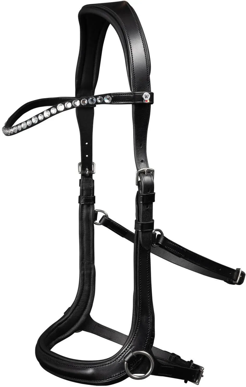 Trensenzaum X-Line Gebisslos Sensation Schwarz / Pon