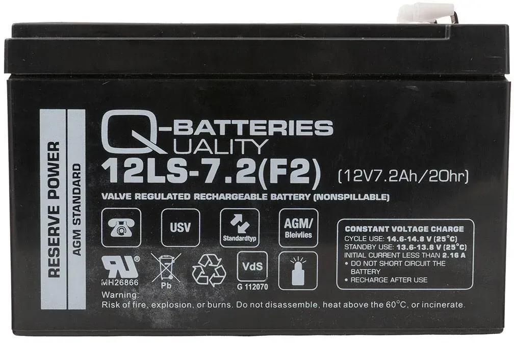 Ersatzakku für Panasonic LC-R127R2PG1 12V 7,2Ah AGM Batterie VdS