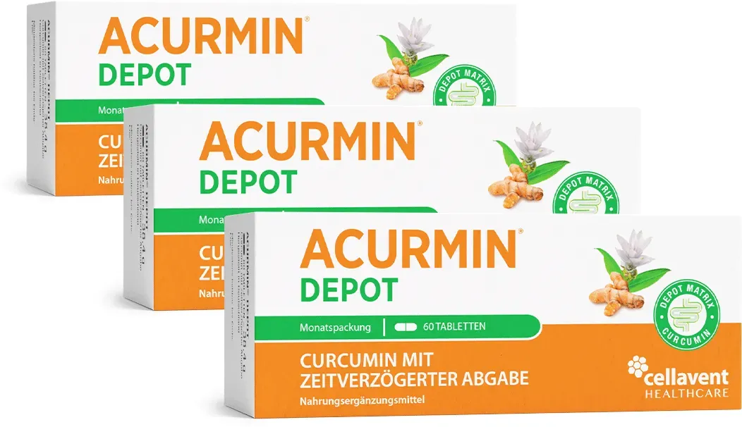 Depot-Kurkuma Tabletten mit verzögerter Curcumin-Freisetzung – Acurmin DEPOT 180 Stück / 3 Monate