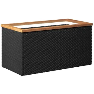vidaXL Pflanzkübel, Pflanzkasten zum Selber Bauen, Blumenkasten für Innen Außen, Hochbeet Blumentopf Stahlrahmen Kunststoff-Innenbeutel, Schwarz Poly Rattan
